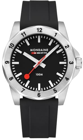 Mondaine Orologio analogico al quarzo svizzero da uomo con cinturino in silicone MSN.42120.RB
