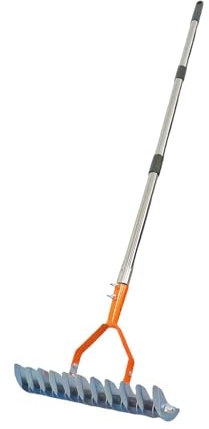 MagiDeal Rastrillo para césped, afloja y Limpia Hojas caídas. Herramienta para el Cuidado del césped del jardín. Rastrillo desbrozadora para Patios y Tierras, Varilla de 1.3 M