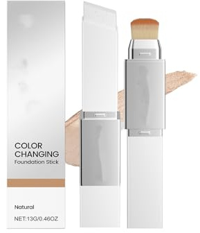 Chartming Color Changing Foundation Stick mit Bürste, Korean Foundation Stick With Volufiline, Full To Medium Coverage Base Makeup,Farbwechselndes Make-up, Geeignet für Alle Hauttypen (Natur)