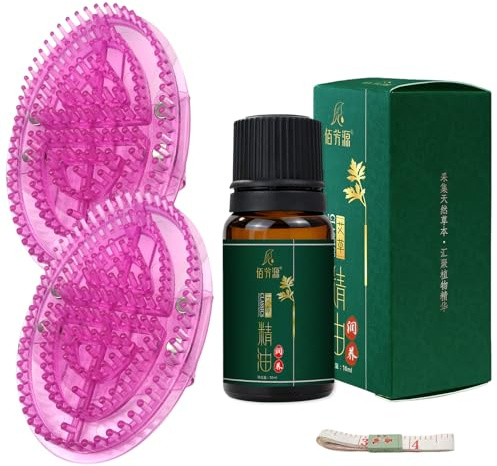 Brosse Méridienne,2 Pièces Brosse de Massage,Huiles Essentielles,Ruban à Mesurer,Peigne de Relaxation Complet du CorpsUtilisé pour Masser les Méridiens,Amincir et Modeler le Corps (Violet-Armoise)