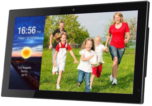Stor digital fotoram 32-tums, 1080p FHD IPS digital reklamdisplay, väggmonterad med rörelsesensor och automatisk rotation, stöder musikfotoalbum 17in
