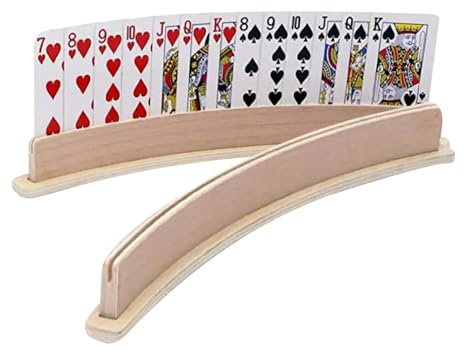 Generisch Spielkartenhalter - Spielkarten Halter Aus Holz |, Kartenspielzubehör, Pokerhalter, Organizer, Ständer, Regale, Tablett, Gebogene, Freihändige Holzplatte, Importierte Halter Aus