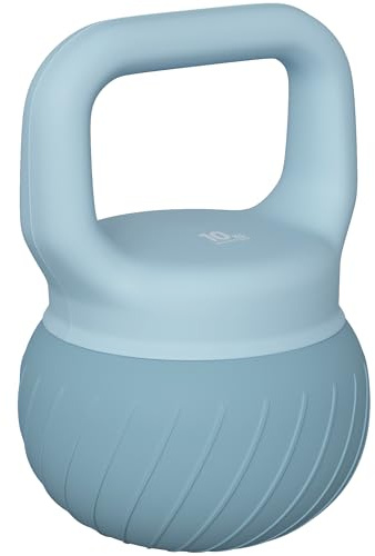 SPORTNOW Pesa Rusa 10 kg Soft Kettlebell Mango Antideslizante Azul Claro