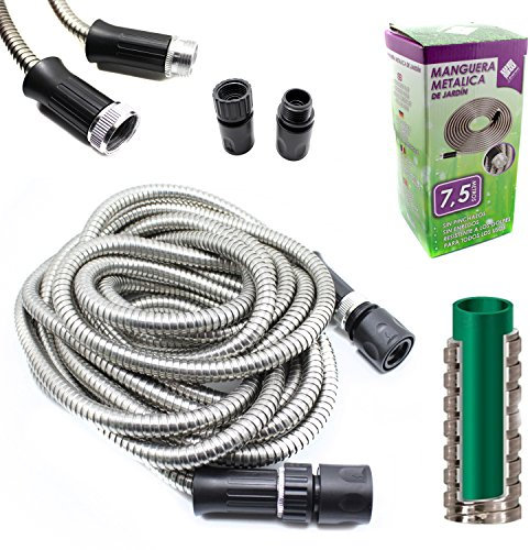 MANGUERA DE JARDIN METALICA DE 7.5 METROS OCUPA POCO ESPACIO DURADERA Y RESISTENTE