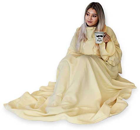 Mikamax – Snugs Original– Varm filt– Huvuddräkt filt – Mysig filt – Fleecefilt - Filt med ärmar – Cocooning – Julklapp – Vinterfelt