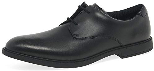 Clarks Men's Scala Loop Youth Lace up School Shoes, Black Leather, 6.5 UK