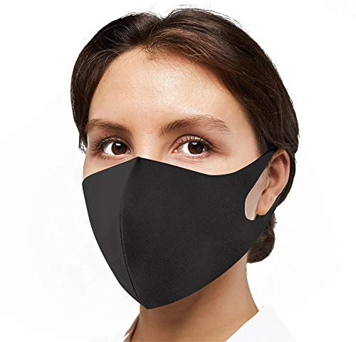 Återanvändbar ansiktsmask generisk svart ansiktsmask x 8 – polyuretan andningsbar tvättbar ansiktsmask – unisex (svart)
