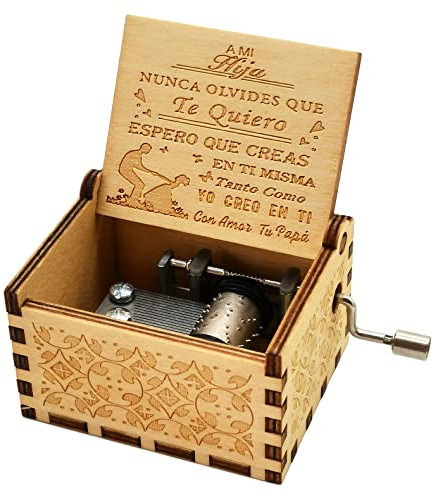Luteney Caja de Música para Hija,Regalo para niña de 3-10 años Original,Regalos de cumpleaños/Navidad para Hija,You Are My Sunshine Caja de música Regalos para niña(Hija de papá)