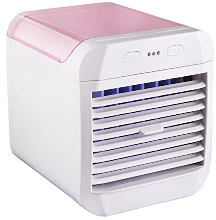 Tragbarer Ventilator für Klimaanlagen, Mini-Klimaanlage, 3 Geschwindigkeiten, Persönliche Klimaanlage, Persönlicher Luftkühler mit Luftbefeuchter für Zimmer, Schlafzimmer, Büro, (Rosa)
