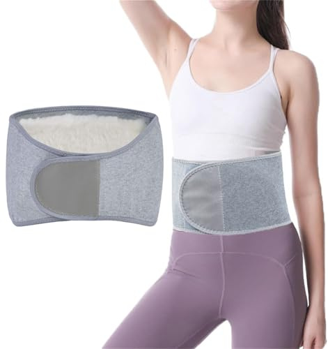 HPONEZJ Bandage dorsal d'hiver pour homme et femme - Chauffe-taille thermique - Doublure en peluche - Chauffe-reins - Réglable - Protection de la taille - Ceinture chauffante - Soutien dorsal pour le