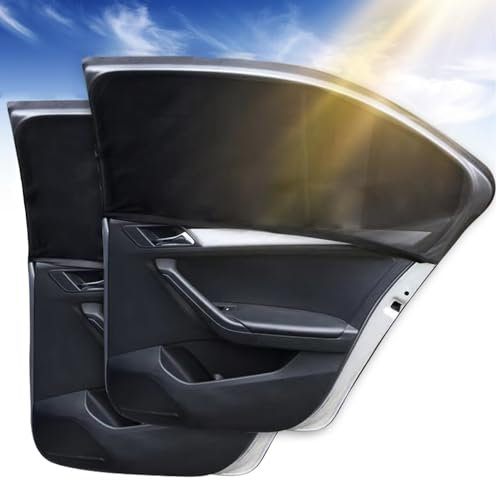 2 Pezzi Parasole Auto Bambini, Tendine Parasole Auto, Universali Tendine parasole auto bambini, Block raggi UV anti zanzara, Protegge Bambini e Animali Domestic per Tendine Auto Finestrini Laterali