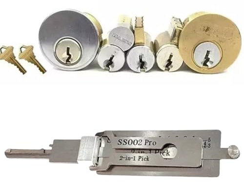 SS002 Pro Lock Pick Tool,2 in 1 Pick and Decoder Tools for S-Groove Door Lock,Lock Picking kit,Stainless Steel Key Decoder,L/ock/Pick Decoder for Auto,l/ock Picking kit for Beginners