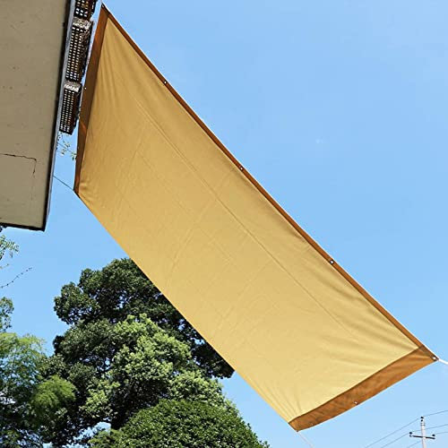 Tenda parasole rettangolare, impermeabile, 3 x 8 m, antipolvere e antivento, con corde di montaggio, per feste, cortile, prato, attività all'aperto, ombra in color crema