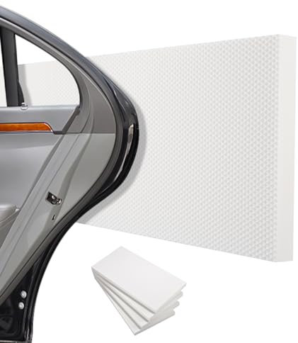 Tixexo 4 garage väggskydd 40 x 20 x 2 cm, självhäftande kantskydd av skum, dart garage väggskydd, väggstoppning, dörrkantskydd för bildörrar, garage och carport, vit