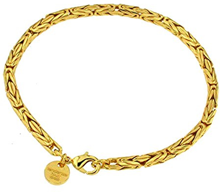 Tendenzalia Bizantiner kungligt armband rundslipad original italiensk kedja 18 k förgylld 4 mm bred längd 19 cm