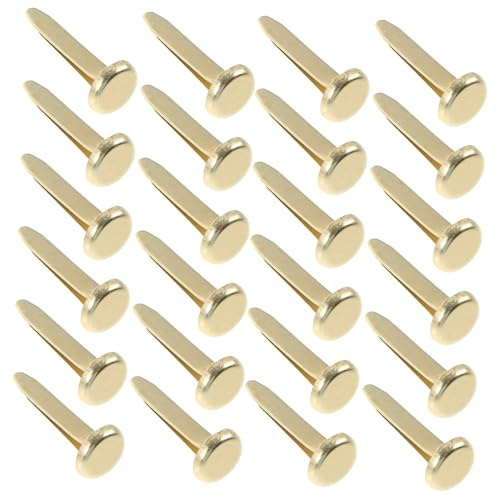 ORFOFE 50 Pezzi Brads Fermacampioni in Metallo Dorato Accessori Artigianato DIY per Fissaggi Carta Sicuri e Duraturi per Scrapbooking e Manualità