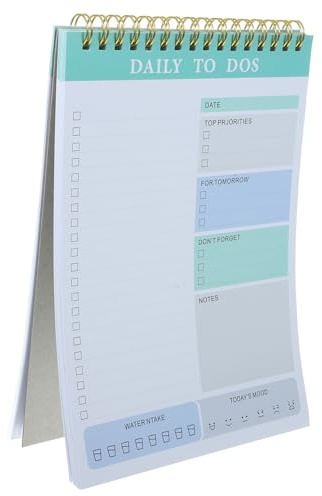 Alipis Planificador Diario con Espiral Doble de Notas Portátil para Escritorio Cuaderno de Planificación Útil para Tareas y Agenda Diaria Color Verde