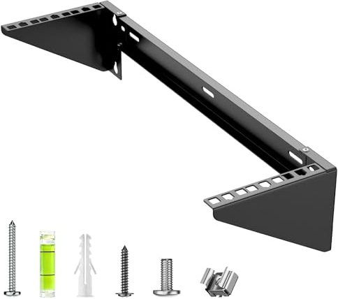 3U 19 Tums Väggmonterat Rackfäste, Vertikal och Montering Under Skrivbord, Stålfäste för Server, Nätverksswitch, Patchpanel eller Server, Klarar upp till 55 kg, Monteringssats Ingår