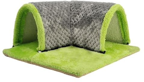 ALCXAZS Tunnel pour cobaye, cachette en Peluche résistante pour Plus de Confort et de sécurité Pendant Les Jeux. Maison pour cobaye, cachette pour Petits Animaux, Tunnel pour Hamster, Gris