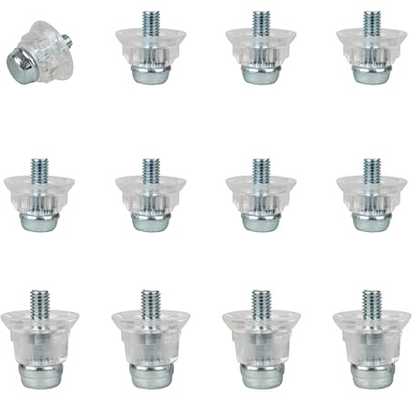 55 Sport Attack Metal-Tipped Replacement Football Studs - 12 Pack (13/16mm) - Clear