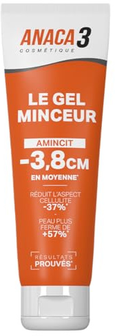 ANACA 3 - Gel Minceur - Triple Action Anticellulite - Amincit & Raffermit La Peau - Caféine, Carnitine & Spiruline - 1 Application/Jour Pendant 6 Semaines - Fabriqué En France - 150ml