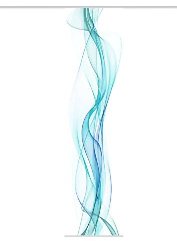 Home Fashion Panneau Coulissant en Tissu d'ameublement Impression numérique Haze, Polyester, pétrole, 245 x 60 cm