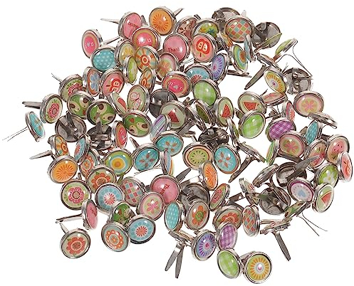 100Stücke Mini Brads in Pastellfarben Runde Metallklammern für Scrapbooking Basteln und DIY Papierarbeiten Befestigung von Fotos und Bändern