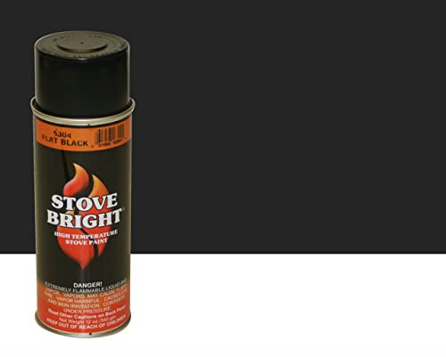 Stove Bright High Temp Spray Paint, Metallic, Up To 1200 Degrees, 12 Ounce (Pack of 1), 6304 - Flat Black