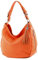 modamoda de T200 Damen Leder Schultertasche Henkeltasche handmade in Italy, Farbe:Orange