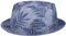 LIERYS Hawaii Pork Pie Stoffhut Herren - Handmade in Italy - Sommerhut mit Futter aus Baumwolle - Leichter Jazzhut aus 100% Leinen - Moderner Pork-Pie-Hut Frühling/Sommer blau S (54-55 cm)