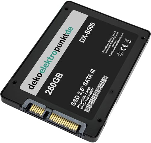 dekoelektropunktde 250GB SSD Festplatte passend für Samsung 200B5A, Alternatives Ersatzteil 2,5 Zoll SATA3