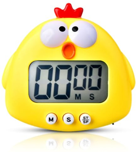Kitchen Timer Magnetic Countdown Digital Electronic Cute Cartoon Animal Digital Cooking Timer with ON Off Switches for Bake Egg Toothbrush Classroom Teacher