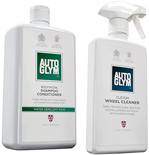Autoglym BSC001 Bodywork Shampoo Conditioner, 1 Litre & Custom Wheel Cleaner, 500ml
