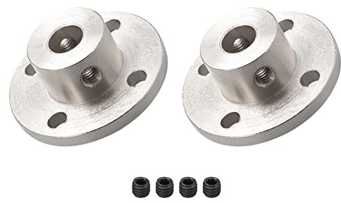 DMiotech 2 Paquet 7mm Intérieur Diamètre H13xD16 Bride Couplage Connecteur Rigide Guide Arbre Support Coupleur Arbre Accouplement avec Vis pour Bricolage RC Modèle Moteurs Argent