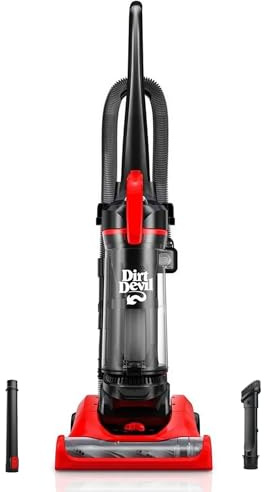 Dirt Devil Multi-Surface+ Upright Bagless Vacuum Cleaner for Carpet and Hard Floor, Powerful, Lightweight, Corded Vacuum Cleaners for Home Use, Red