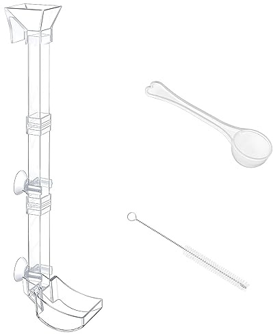 Mangeoire à Crevettes et Tube en Acrylique avec Brosse de Nettoyage et Pelle à Nourriture Transparente et Durable pour Poissons d'aquarium Feeder Tube 38cm