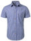 PARKLEES Men's Casual Plaid Button Down Shirt Cotton Short Sleeve Gingham Dress Shirts Regular Fit with Pocket Navy Gingham Large