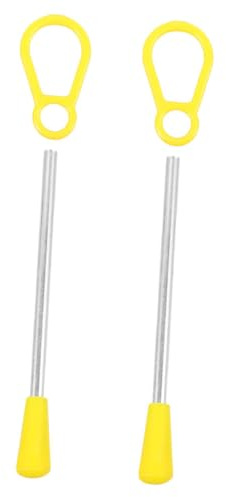 VANZACK 2pcs Musical Triangle Iron Percussion Tool with Antislip Grip Yellow Plastic and Iron Material Sleek Stylish Design for Musical Instruments