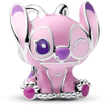 PANDORA Moments Disney Lilo et Stitch Angel 793739C01 Breloque en argent sterling compatible avec les pendentifs Moments, 9,5x13,1x12,9 mm, Argent sterling, Pas de gemme