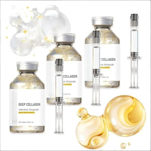 Sérum anti-rides au collagène intense - Sérum hydratant en ampoules au collagène et aux peptides de soie, pour une peau lisse et éclatante, 50 ml