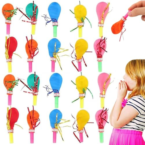 AJNZAU 20 Pezzi Trombette Festa Compleanno Set, Trombetta Per Bambini, Palla Fumo Per Tifosi Calcio Per Feste, Riunioni, Attività Familiari (Colori Casuali)