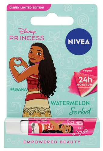 NIVEA Watermelon Shine Lip Balm (4.8g), Moisturising Lip Balm Stick with Organic Jojoba Oil Softens & Adds Shine, 24h Hydration, Nourishing Lip Care