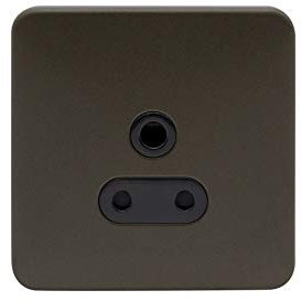 Schneider Electric Lisse GGBL3080BMB Prise de courant simple non commutée, broche ronde, 5 A, bronze moka avec insert noir