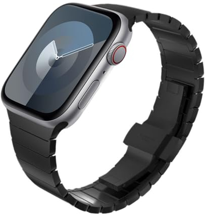 KADES 49mm 45mm 44mm 42mm compatible avec Apple Watch Bracelet Ultra 2/1, bracelet à maillons en acier inoxydable pour iWatch Ultra 2/Ultra 49mm, série 9/SE/8/7/6/5/4/3/2/1 45mm 44mm 42mm, noir
