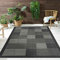 VIMODA Teppiche In- und Outdoor Flachgewebe Terrasse Balkon Kacheloptik Grau Anthrazit, Farbe:Anthrazit, Maße:160x220 cm