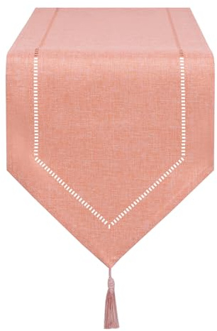 LLCUTESHOP Caminos de Mesa Naranja 32 x 180 cm de Diseño Moderno e Innovador Caminos de Mesa de Lino Sólido, Caminos de Mesa Lavable Caminos de Mesa de Diseño de Espigas de Trigo