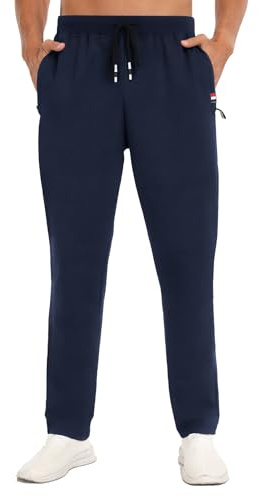 YUTYTH Tracksuit Bottoms Men, Cosy Breathable Men's Joggers with Zip Pocket and Elasticated Waist, Cotton Trousers for Men for Daily Wear and Gym Running