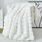 Kuscheldecke Kaninchen Plüsch Flauschige Decke Soft Wohndecke Dick 1000GSM Flanell Decke Couchdecke Warme Überwurfdecke Sofadecke Vielseitig Blanket Für Bett Sofa Schlafzimmer Büro Weiß 130x160cm