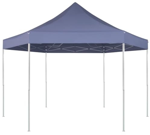 Home Outdoor OthersSechseckiges Pop-Up-Festzelt, faltbar, Dunkelblau, 3,6 x 3,1 m