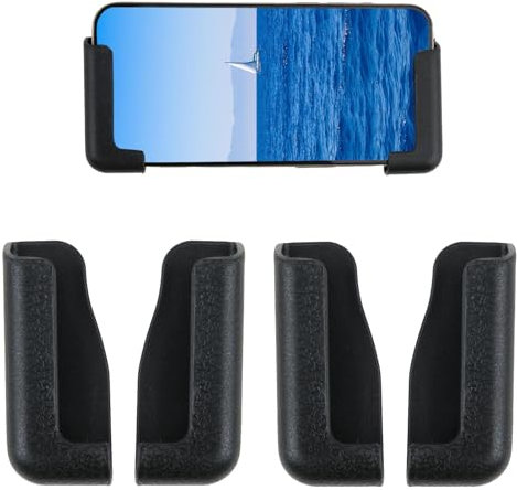 Pennle 2 Pares Soporte para Teléfono de Montaje en Pared, Organizador para Teléfono Móvil con Cinta Doble Cara Autoadhesivo, Soporte Usados para Montaje en Coche, Pared (Negro)